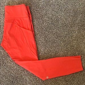 Lululemon Fast and Free II Red Leggings 25”